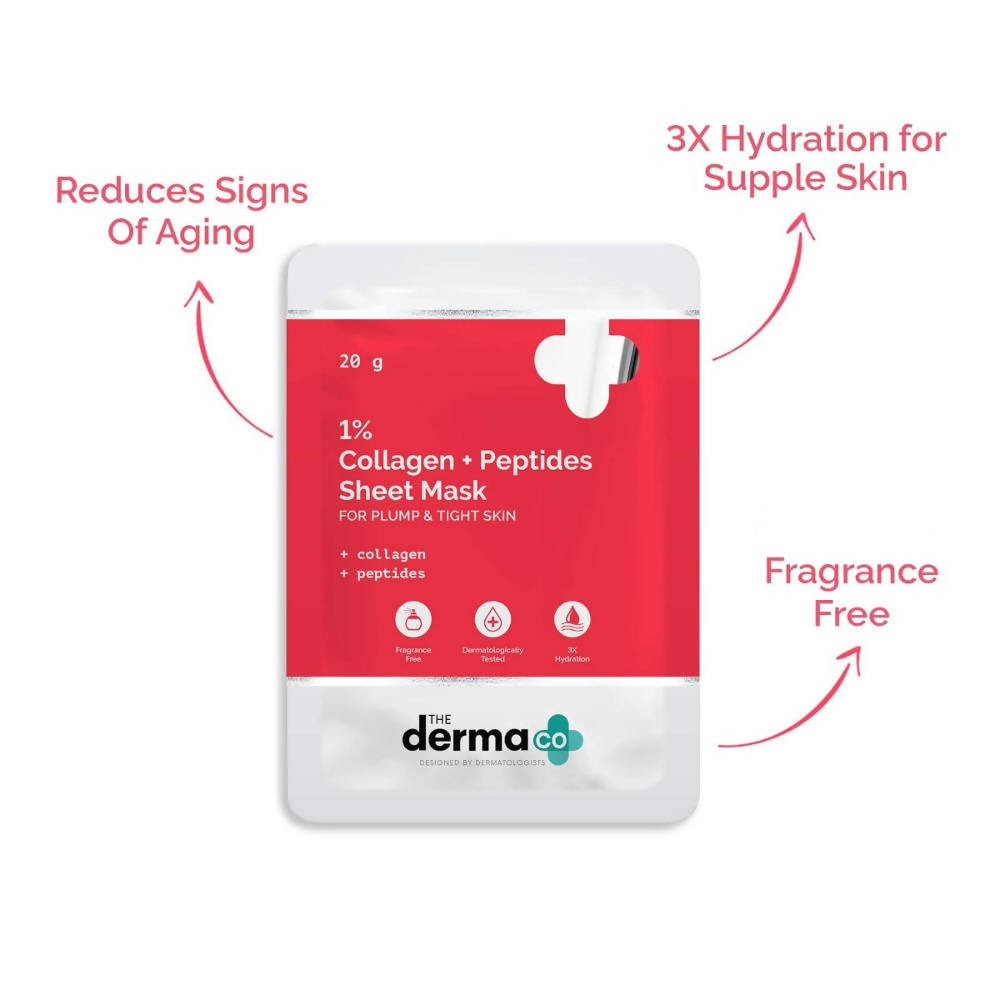 The Derma Co 1% Collagen + Peptides Sheet Mask