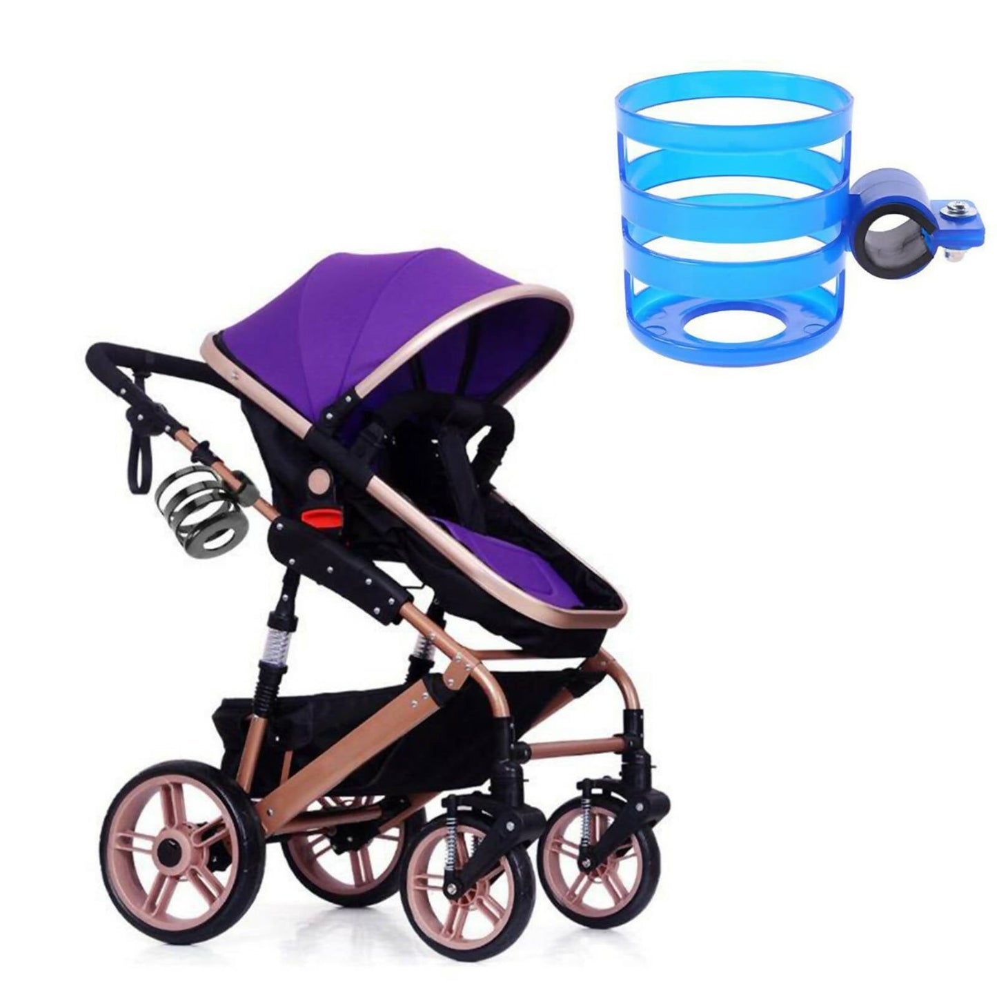 Safe-O-Kid Universal Stroller & Pram cup or Mug holder for kids- Blue