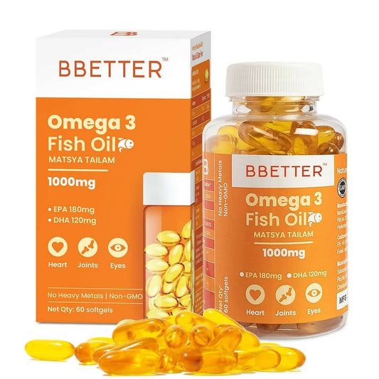 BBETTER Omega 3 Fish Oil Capsules for Women & Men 