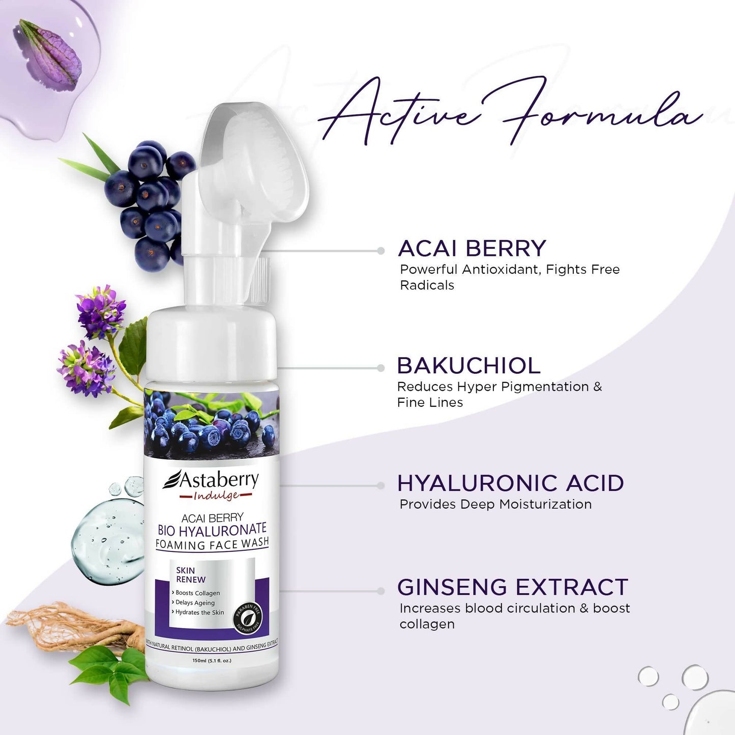 Astaberry Indulge Acai Berry Foaming Face Wash