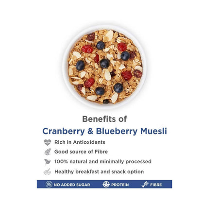 True Elements Cranberry And Blueberry Muesli