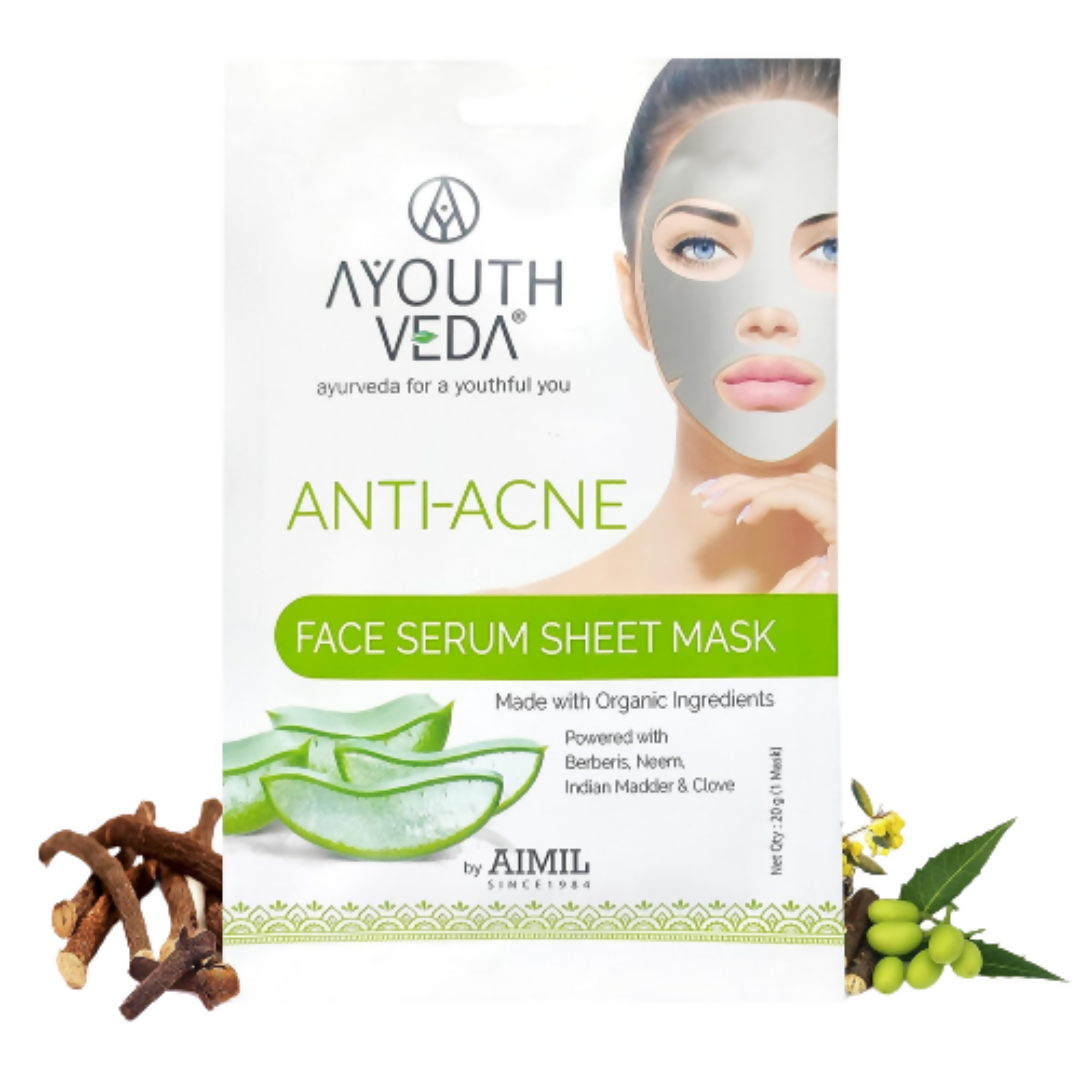 Ayouthveda Anti Acne Face Serum Sheet Mask TrueCureN