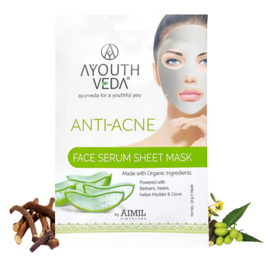 Ayouthveda Anti Acne Face Serum Sheet Mask TrueCureN