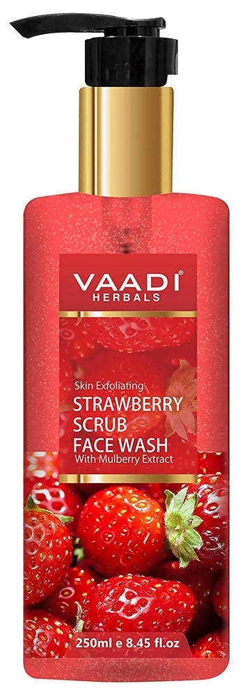 Vaadi Herbals Skin Exfoliating Strawberry Scrub Face Wash with Mulberry 