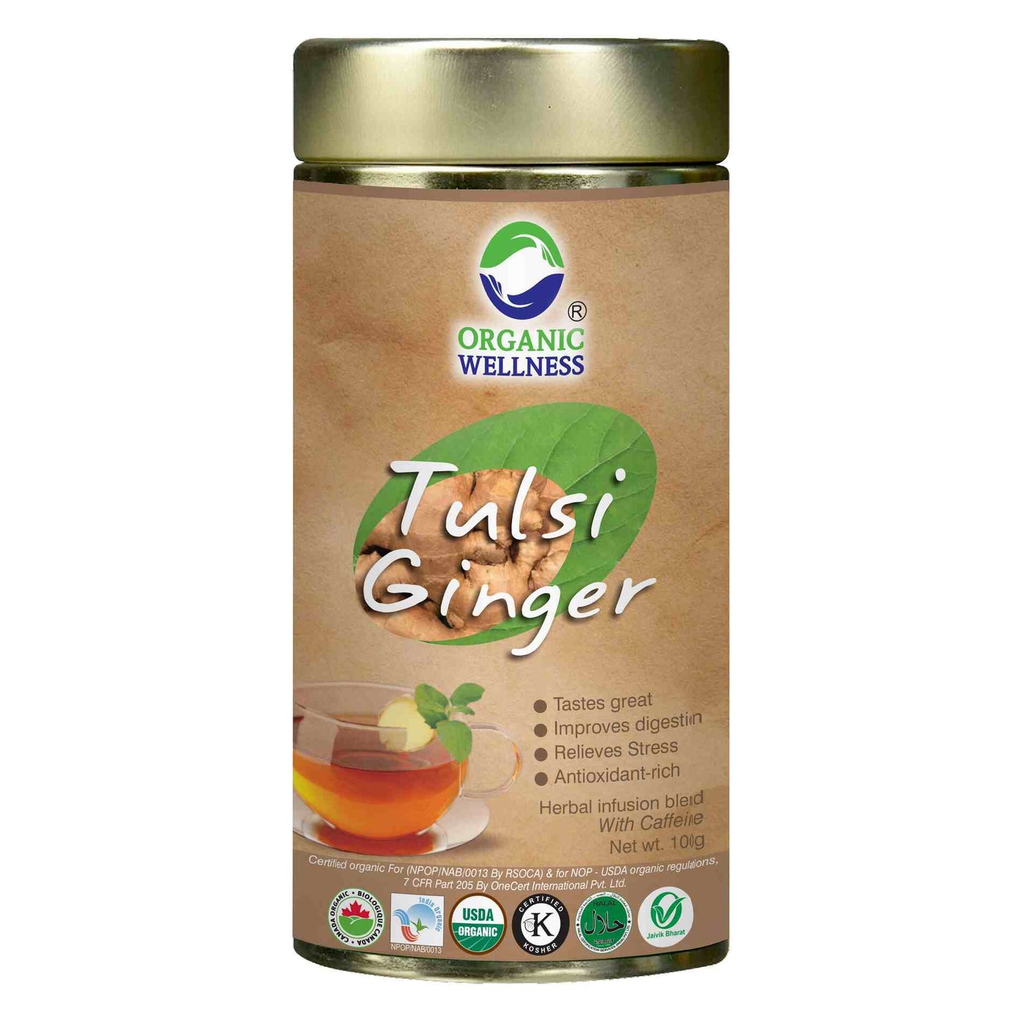 Organic Wellness Tulsi Ginger Tin Pack