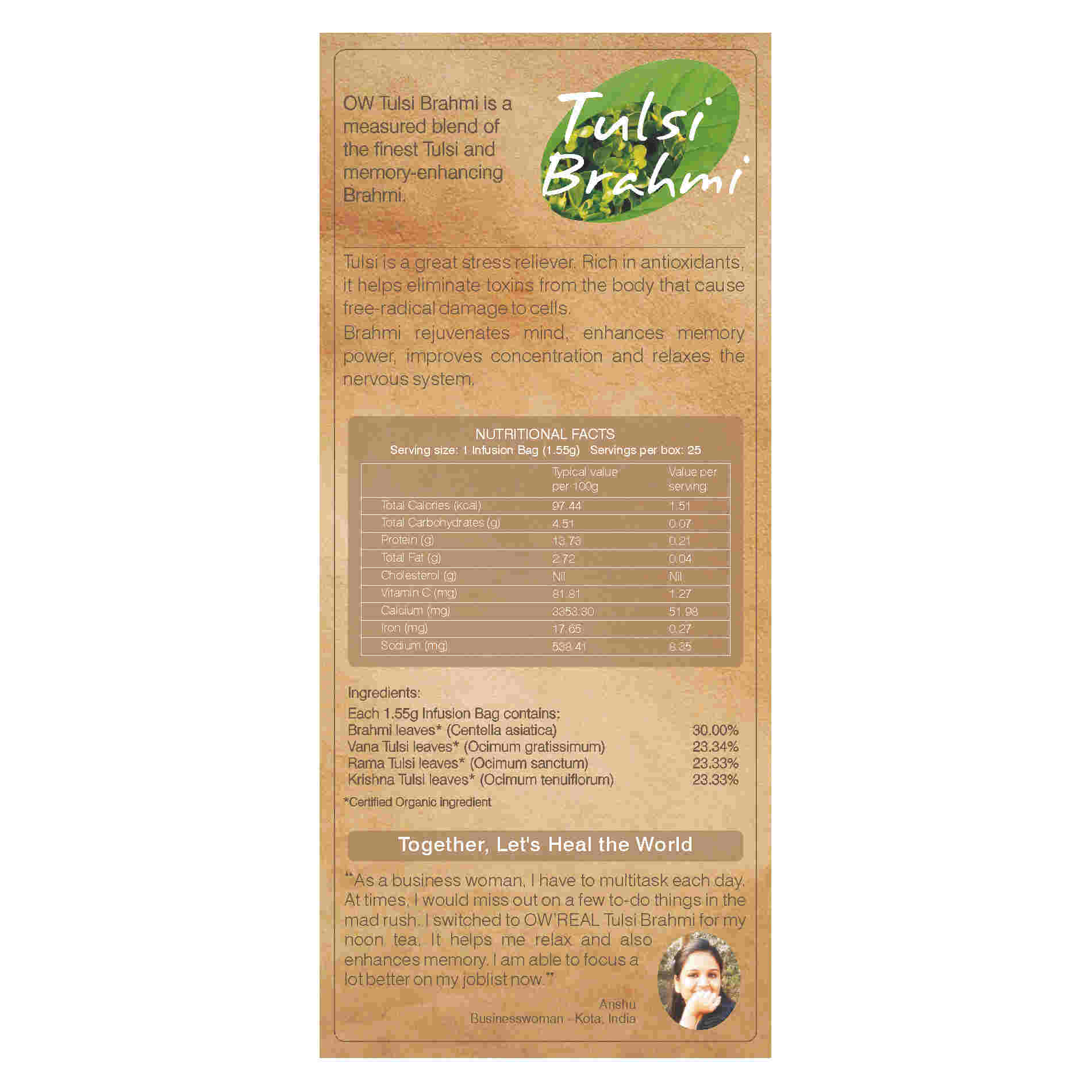 Buy Organic Wellness Tulsi Brahmi Teabags Online in USA from Chaijava. Fast shipping available.