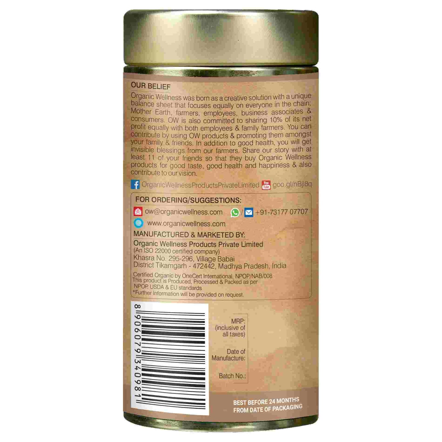 Organic Wellness Tulsi Ginger Tin Pack