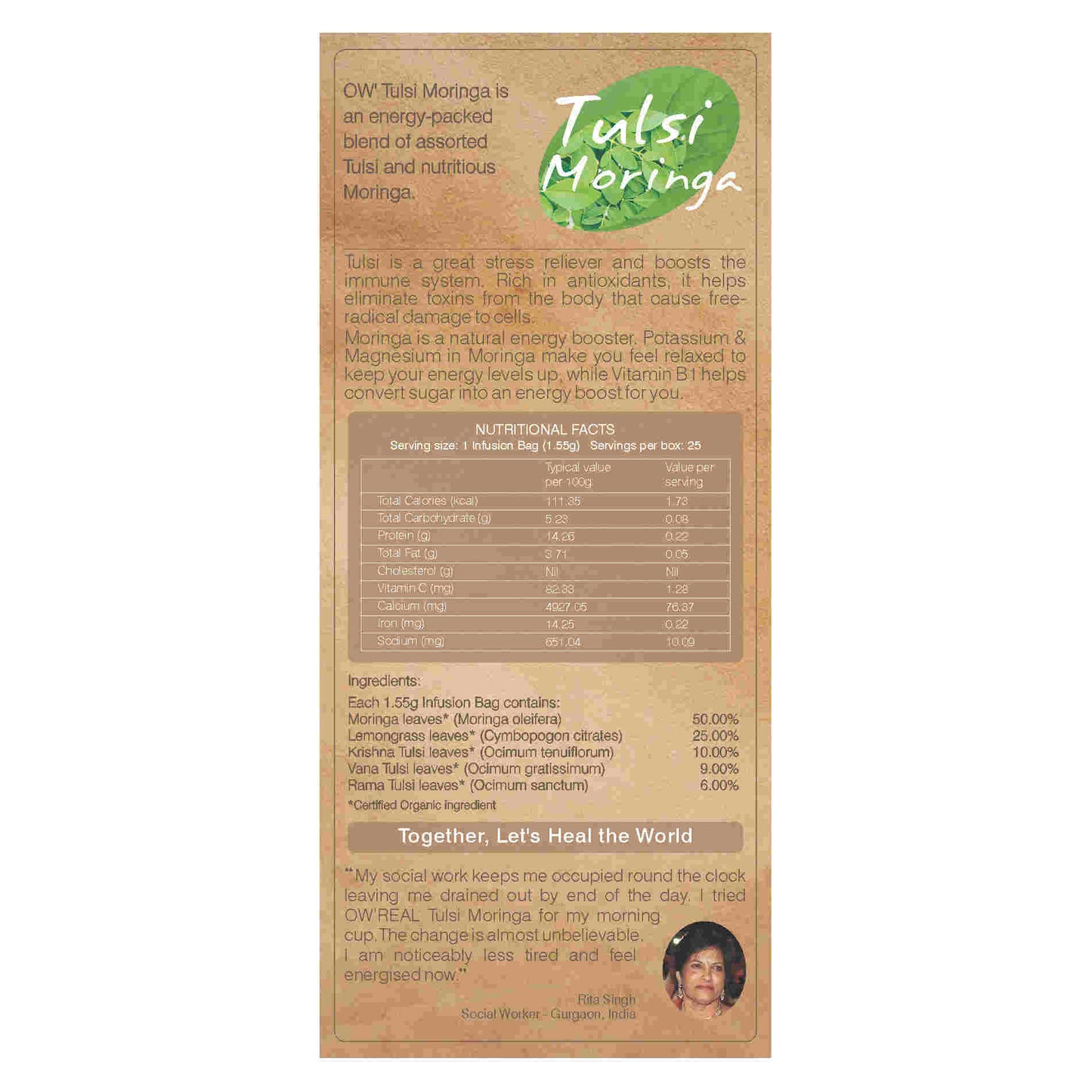 Organic Wellness Tulsi Moringa Teabags