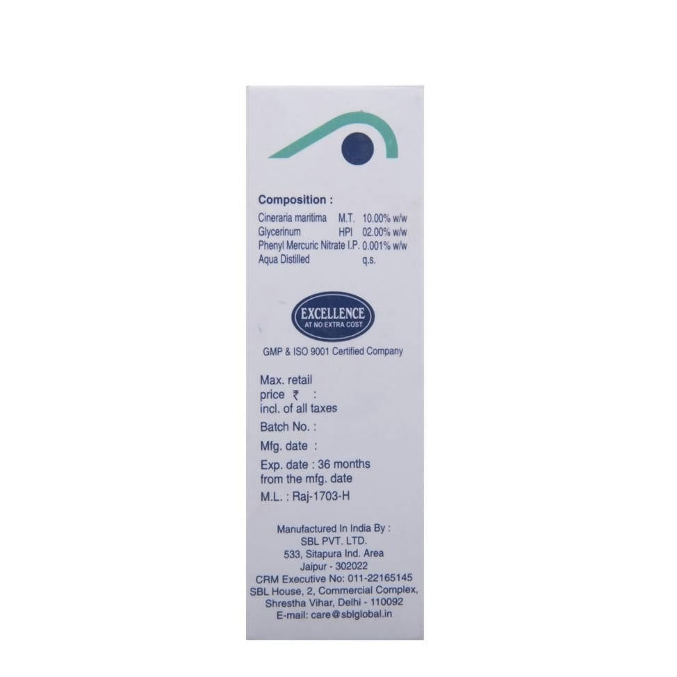 SBL Homeopathy Cineraria Maritima 10 % Eye Drops