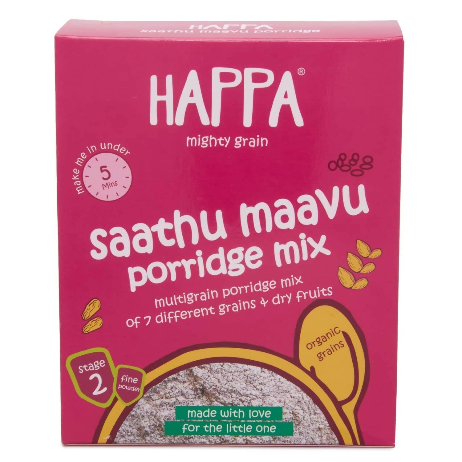 Happa Organic Baby Food Multigrain Saathu Maavu Porridge Mix, Australia, Canada 