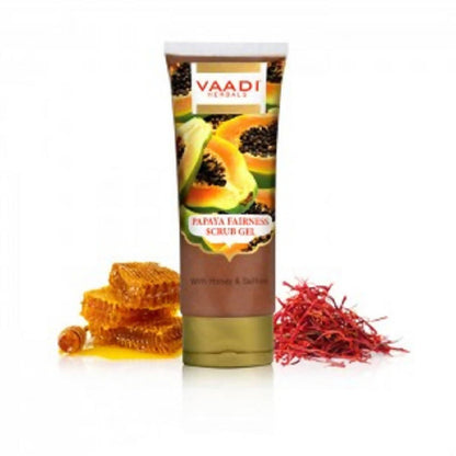 Vaadi Herbals Papaya Fairness Scrub Gel with Honey and Saffron TrueCure