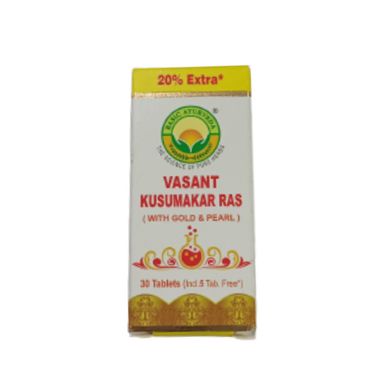 Basic Ayurveda Vasant Kusumakar Ras (With Gold) Tablets  