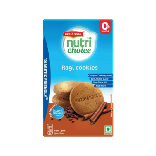 Britannia Nutri Choice Essentials Ragi Cookies No Added Sugar 