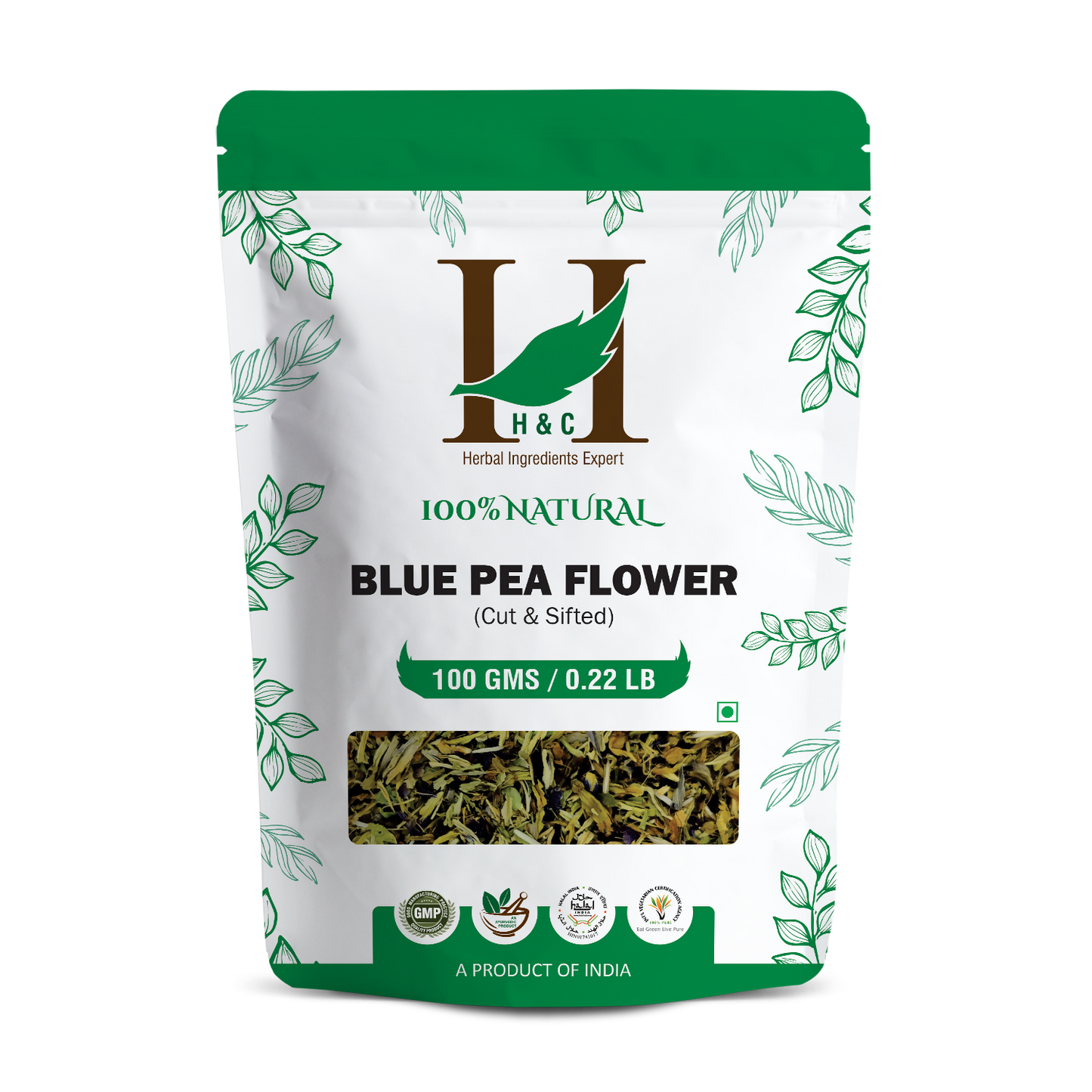 H&C Herbal Blue Pea Flower Cut & Sifted Herbal Tea Ingredient 