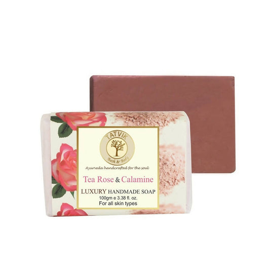 Tatvik Ayurveda Tea Rose & Calamine Luxury Handmade Soap TrueCure