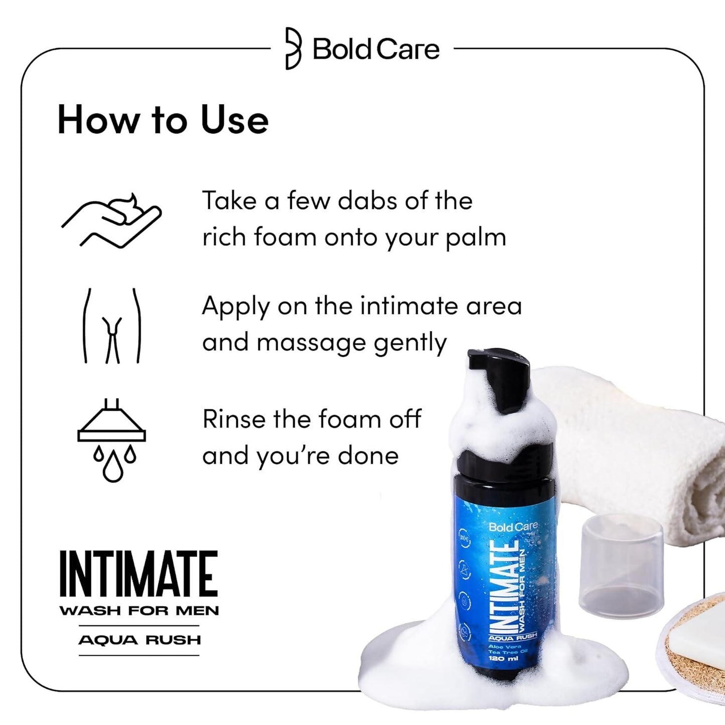 Bold Care Aqua Rush Intimate Wash for Men