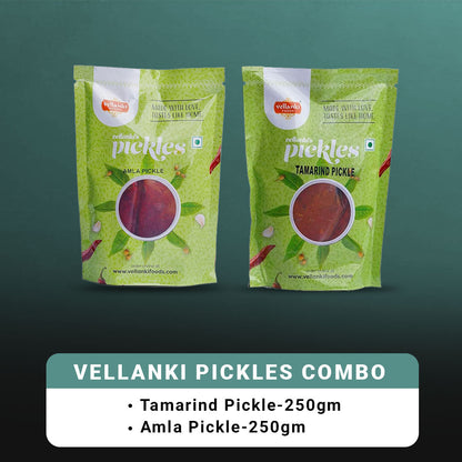 Vellanki Foods Pickles - Tamarind Pickle, Amla Pickle Combo Pack (250 gms Each)