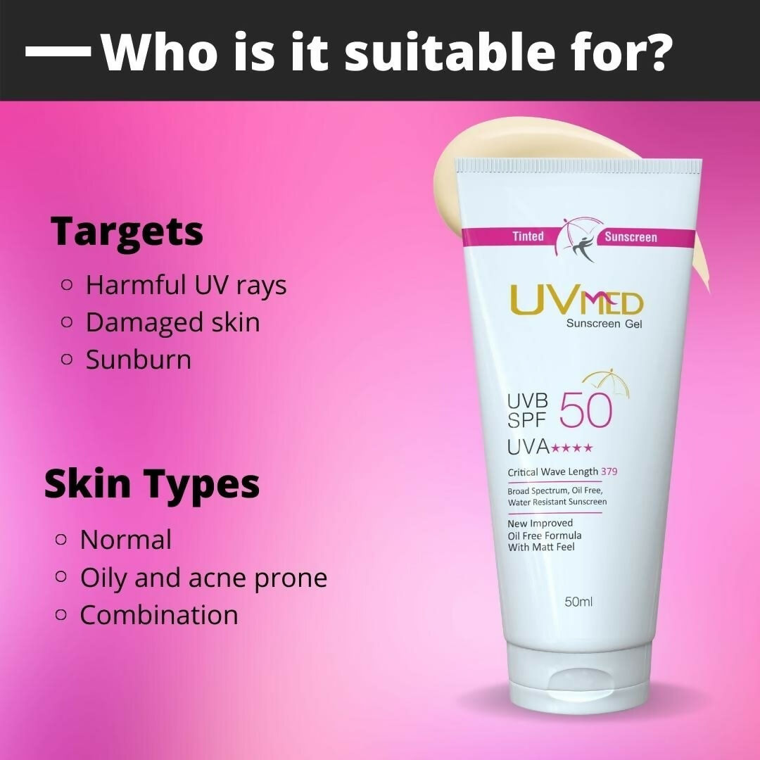 Uvmed Tinted Sunscreen Gel With SPF 50