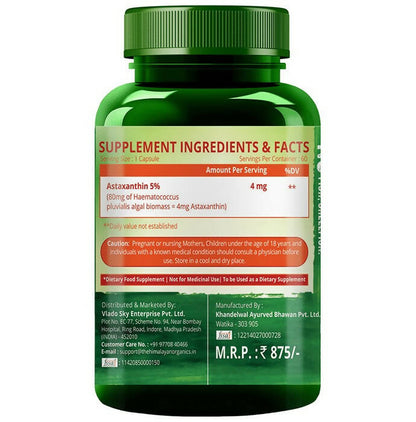 Himalayan Organics Naturally Sourced Astaxanthin Capsules