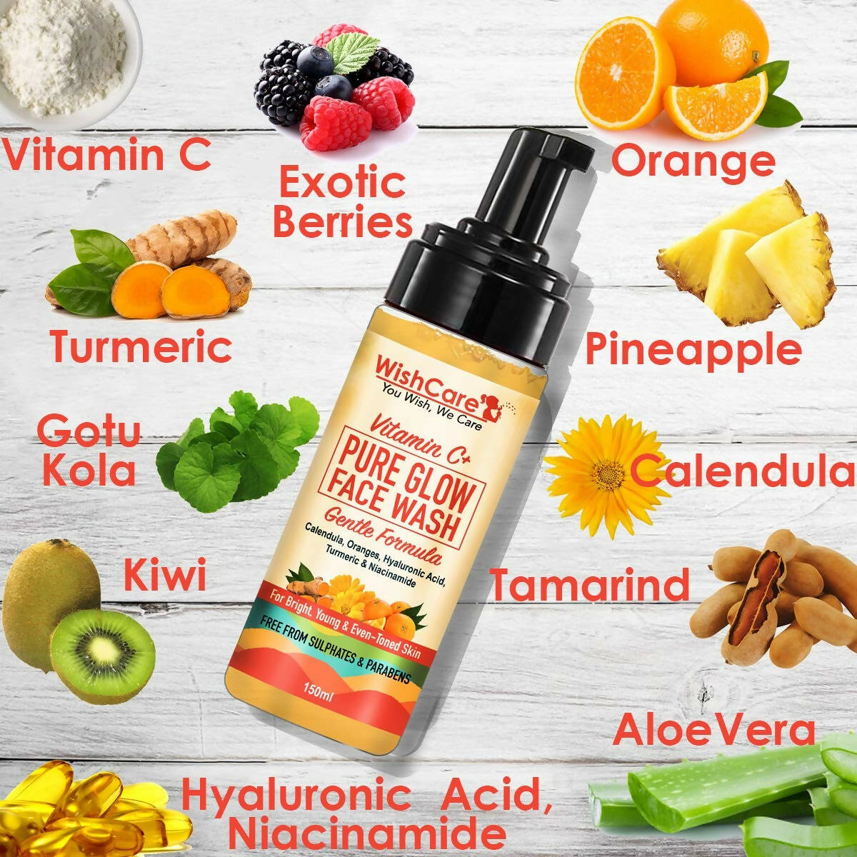 Wishcare Vitamin C+ Pure Glow Face Wash - Drmedicart