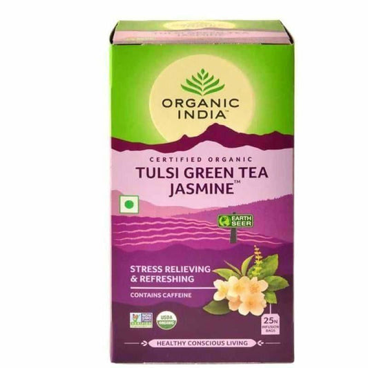 Organic India Tulsi Green Tea Jasmine 25 Tea Bags TrueCure