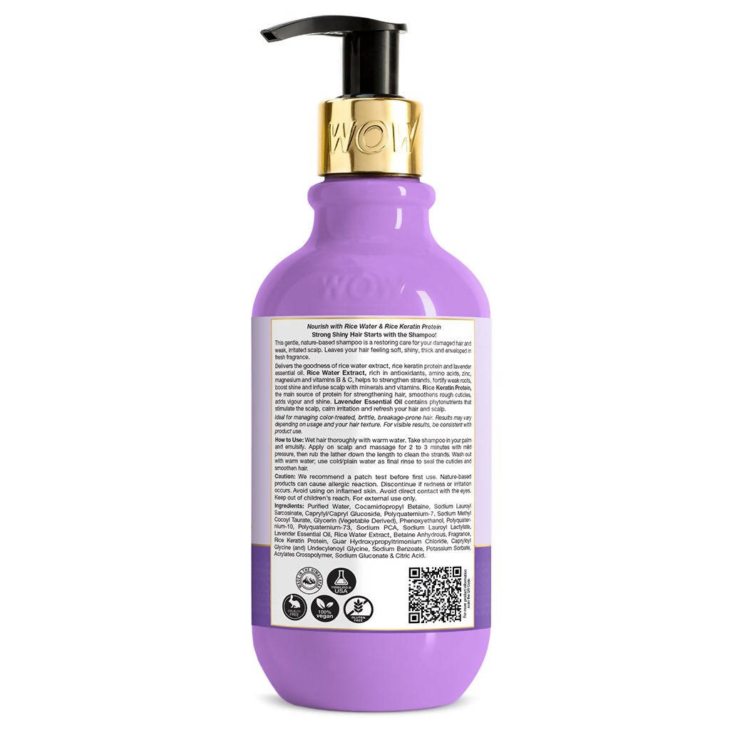 Wow Skin Science Rice Water And Lavender Shampoo - Drmedicart