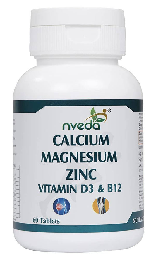 Nveda Calcium Magnesium Zinc Vitamin D3 & B12 Tablets