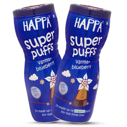 Happa Organic Multigrain Vanilla + Blueberry Melts Super Puffs, Australia, Canada 