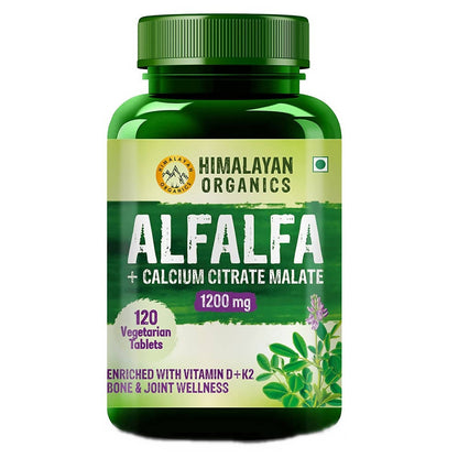 Himalayan Organics Alfalfa + Calcium Citrate Malate 1200mg Tablets