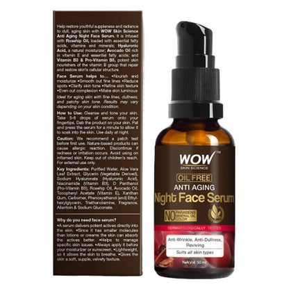 Wow Skin Science Oil Free Anti Aging Night Face Serum