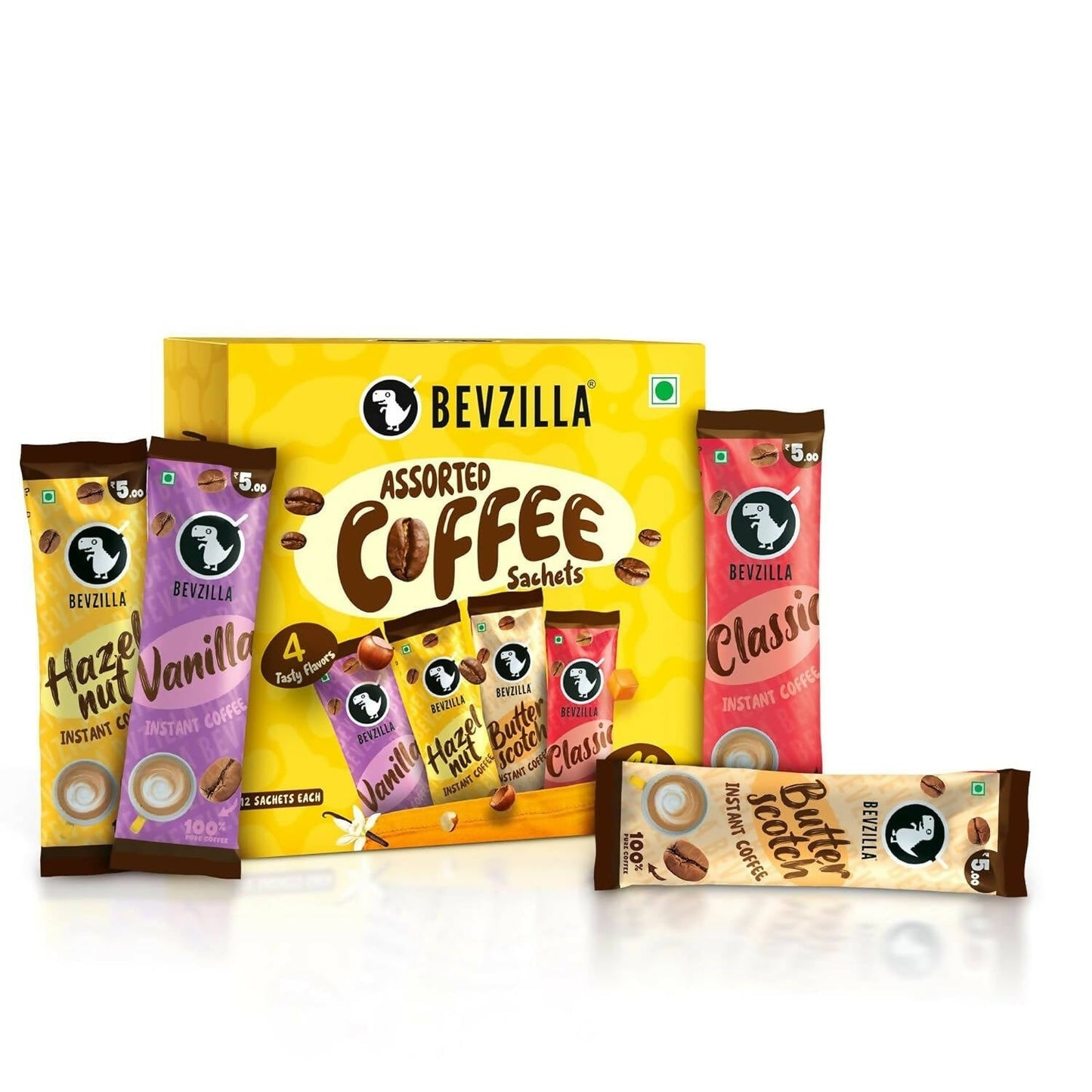 Bevzilla Instant Coffee Powder Sachets 100 % Arabica Coffee TrueCure