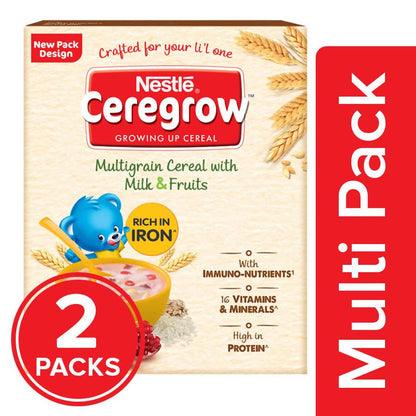 Nestle Ceregrow Kids Cereal-Multigrain, Milk &Fruits