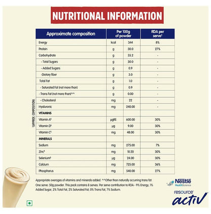 Nestle Resource Activ Powder - Vanilla Flavor