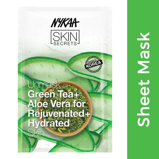 Buy Nykaa Skin Secrets Exotic Indulgence Green Tea + Aloe Vera Sheet Mask For Hydrated Skin Online in USA from Chaijava. Fast shipping available.
