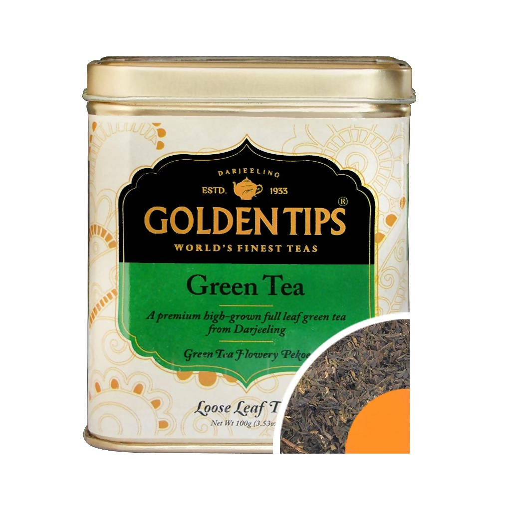 Golden Tips Green Tea Tin Can TrueCure