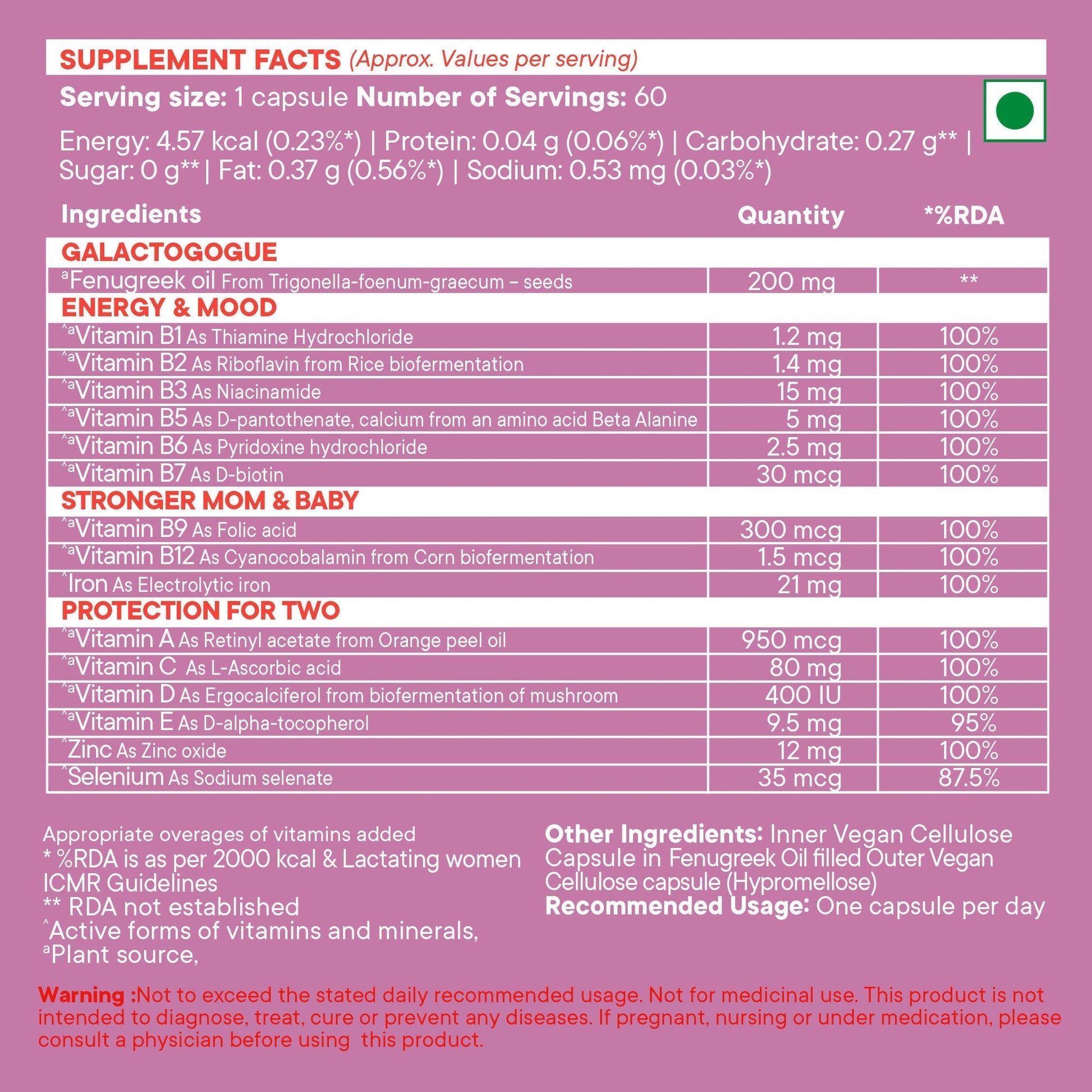 Wellbeing Nutrition Slow | Post Natal Capsules - Drmedicart