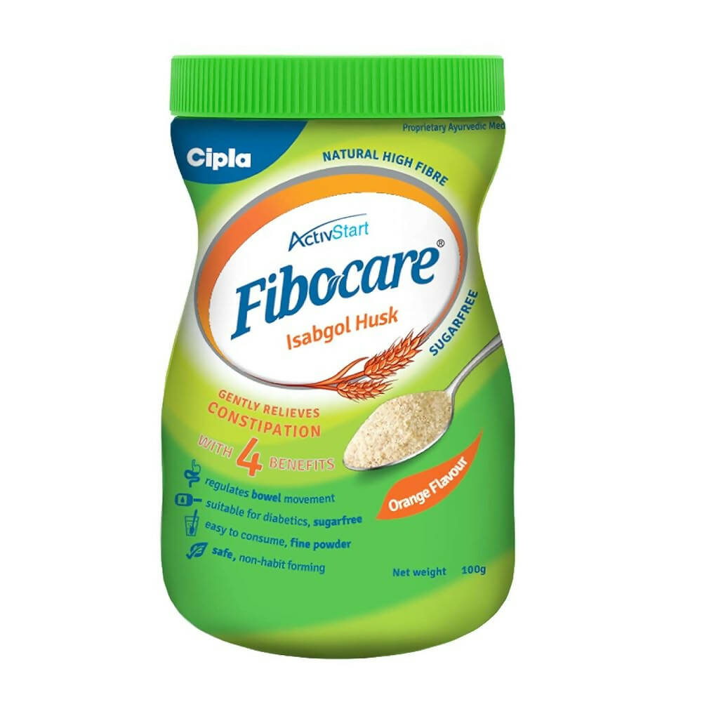 Cipla Fibocare Isabgol Husk Powder | Sugar Free Orange Flavor  