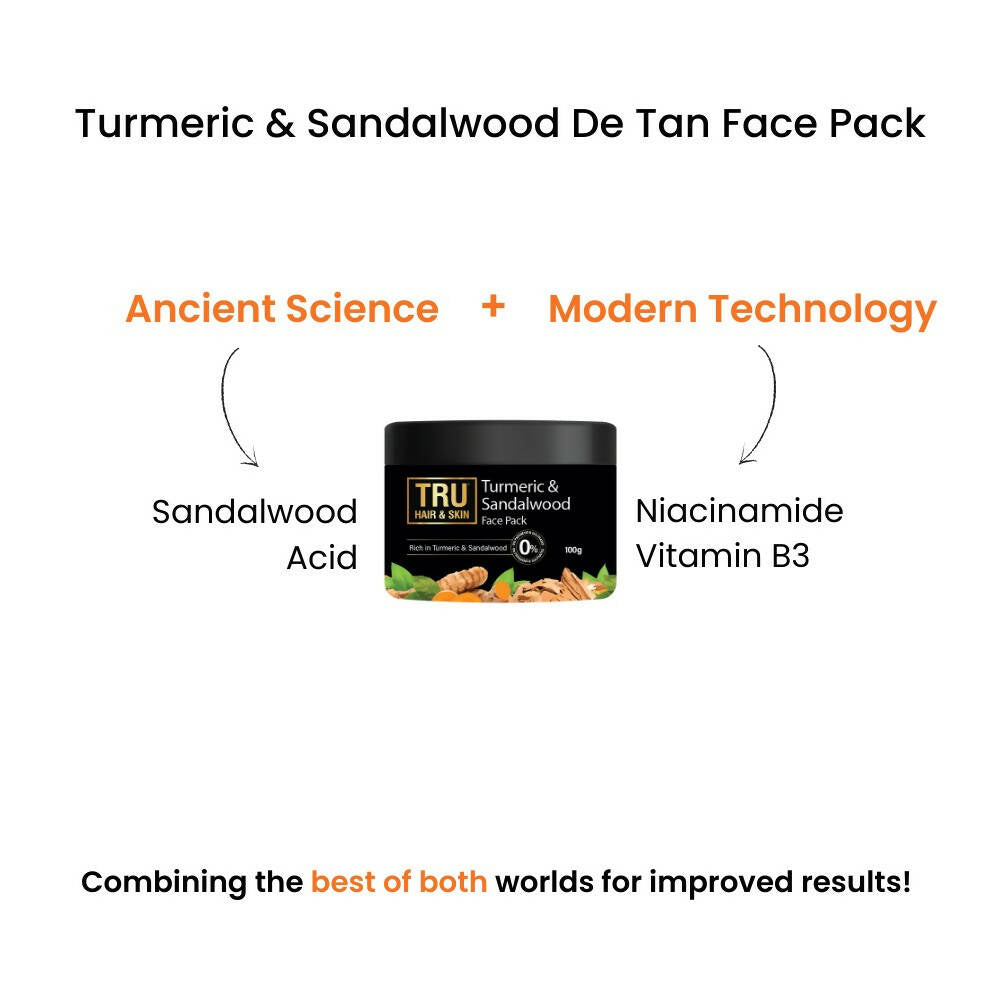 Tru Hair & Skin Turmeric & Sandalwood De-Tan Face Pack