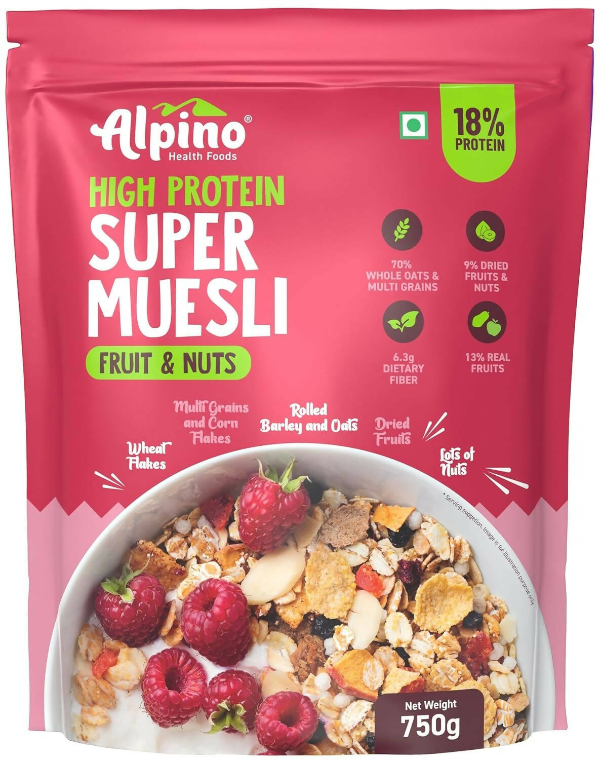 Alpino High Protein Super Muesli Fruit & Nuts TrueCure