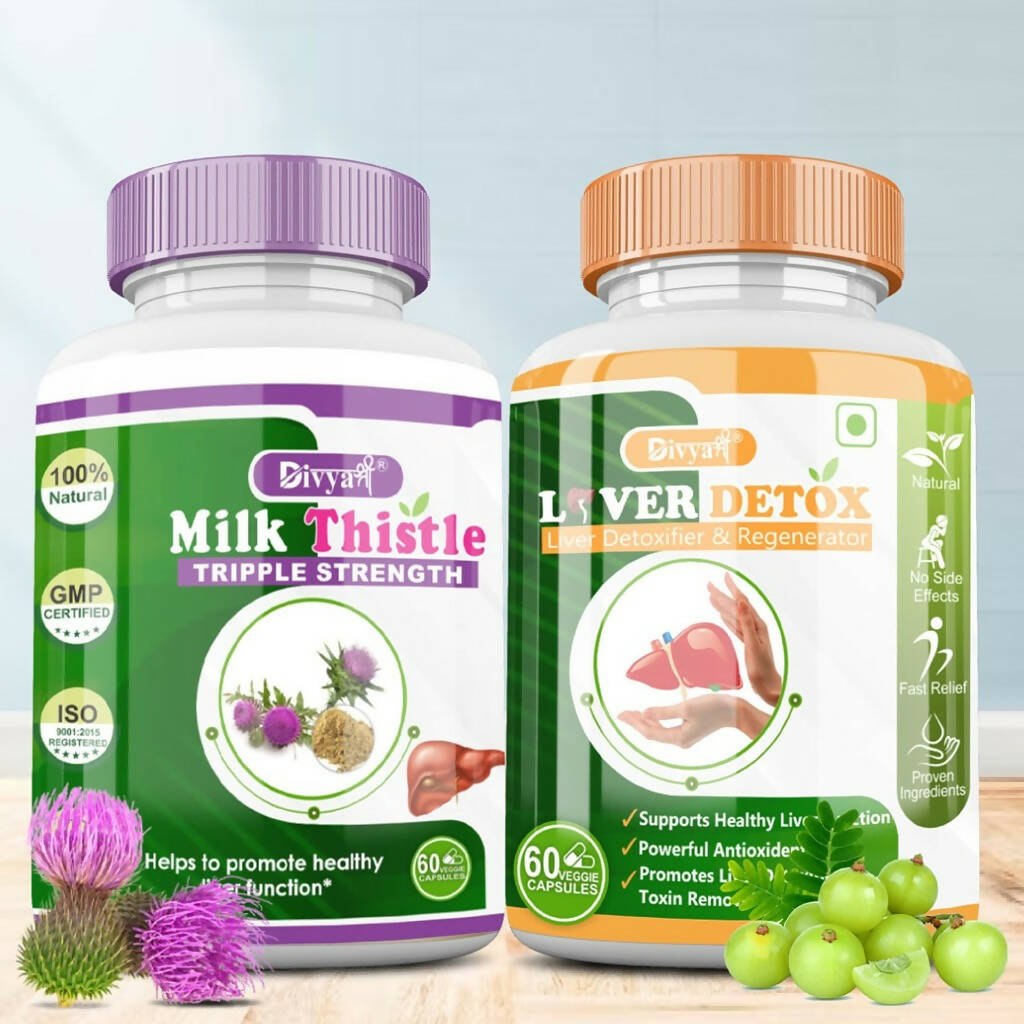 Divya Shree Liver Detox & Milk Thistle Capsule Combo