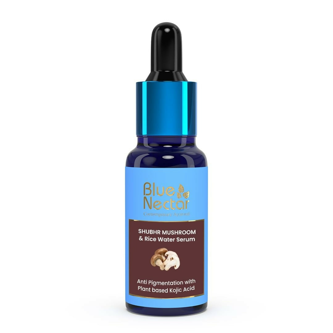 Blue Nectar Plant Based Kojic Acid Serum with Rice Water & Mushroom for Pigmentation & Dark Spots Removal   