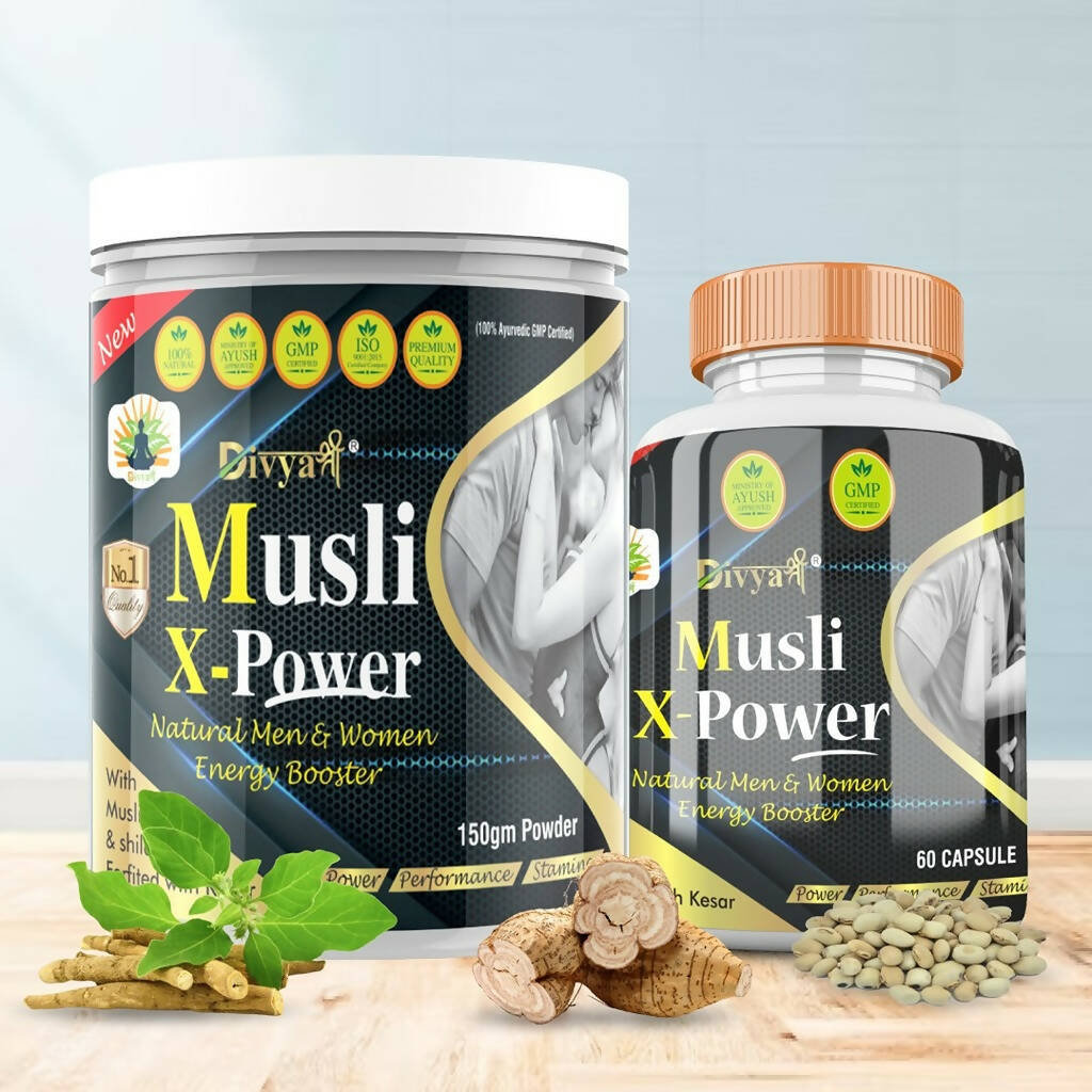 Divya Shree Musli X-Power Capsule, Powder Combo