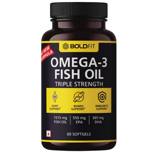 Boldfit Omega-3 Fish Oil Triple Strength Softgels  