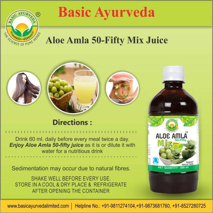 Basic Ayurveda Aloe Amla 50-Fifty Mix Juice