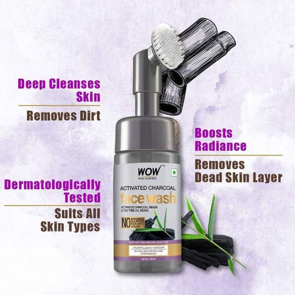 Wow Skin Science Charcoal Foaming Face Wash