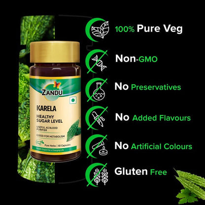 Zandu Karela Pure Herbs Capsules