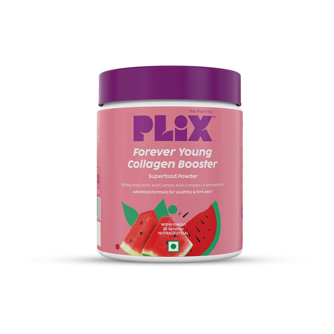 PLIX The Plant Fix Wholefood Forever Young Collagen Builder Powder for Skin Watermelon TrueCure