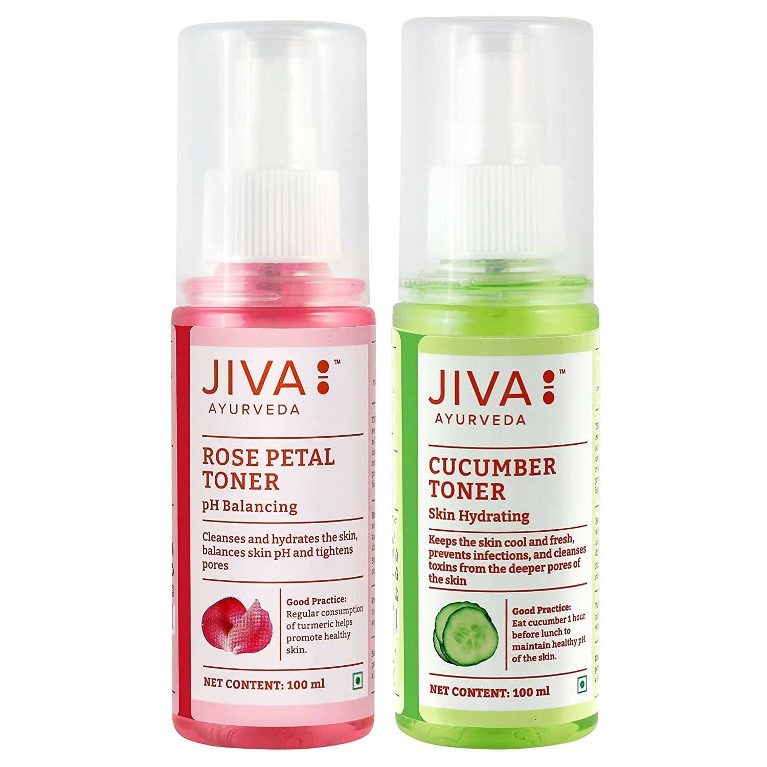 Jiva Ayurveda Rose Petal Water & Cucumber Water Skin Toner Combo TrueCure