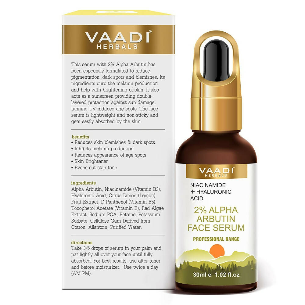 Vaadi Herbals 2% Alpha Arbutin Face Serum With Niacinamide & Hyaluronic Acid