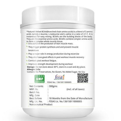 Nature's Velvet BCAA L-Leucine, L-Valine, L-Isoleucine Powder